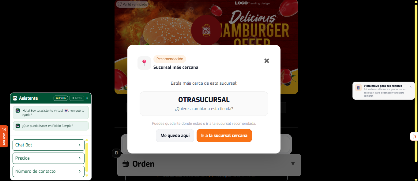 Web: catálogo y sucursal más cercana